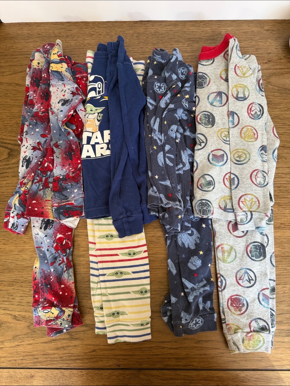 Gap Boys Star Wars & Marvel Multi-Set Pajama Bundle in Navy, Red, Gray, Green